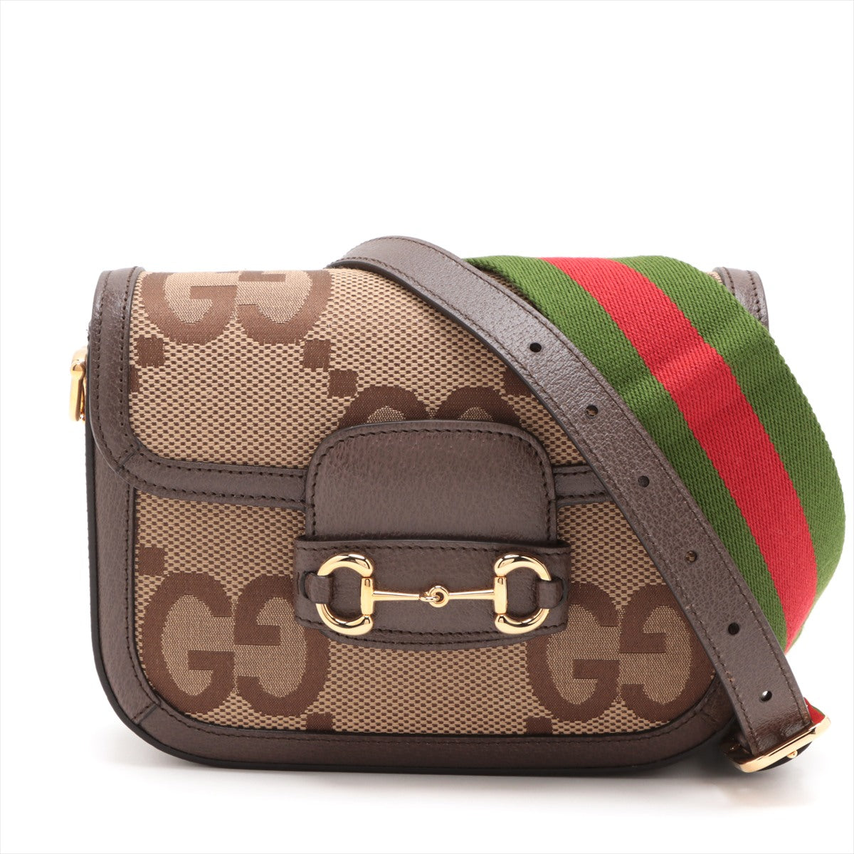 Brown Jumbo GG Canvas Horsebit 1955 Mini Shoulder Bag