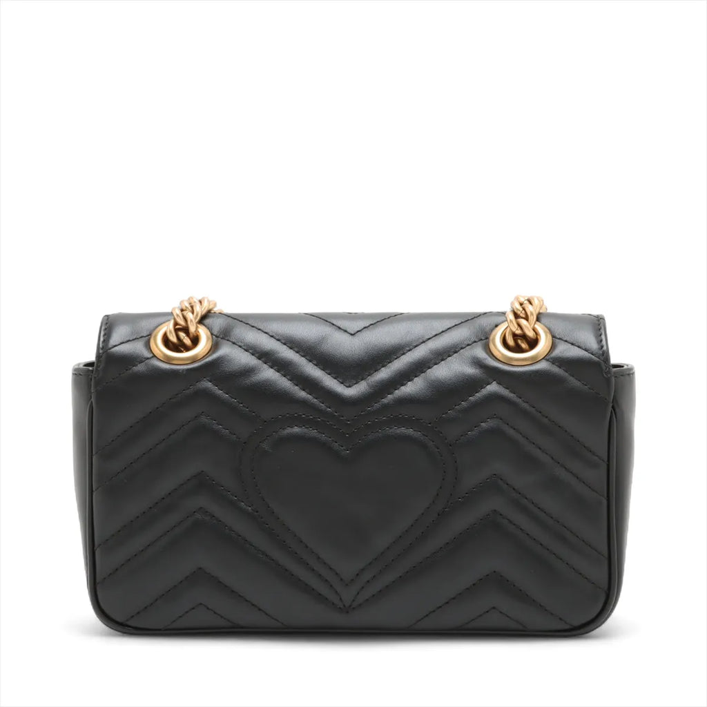 Gucci Black Leather GG Marmont Small Shoulder Bag [Clearance Sale]