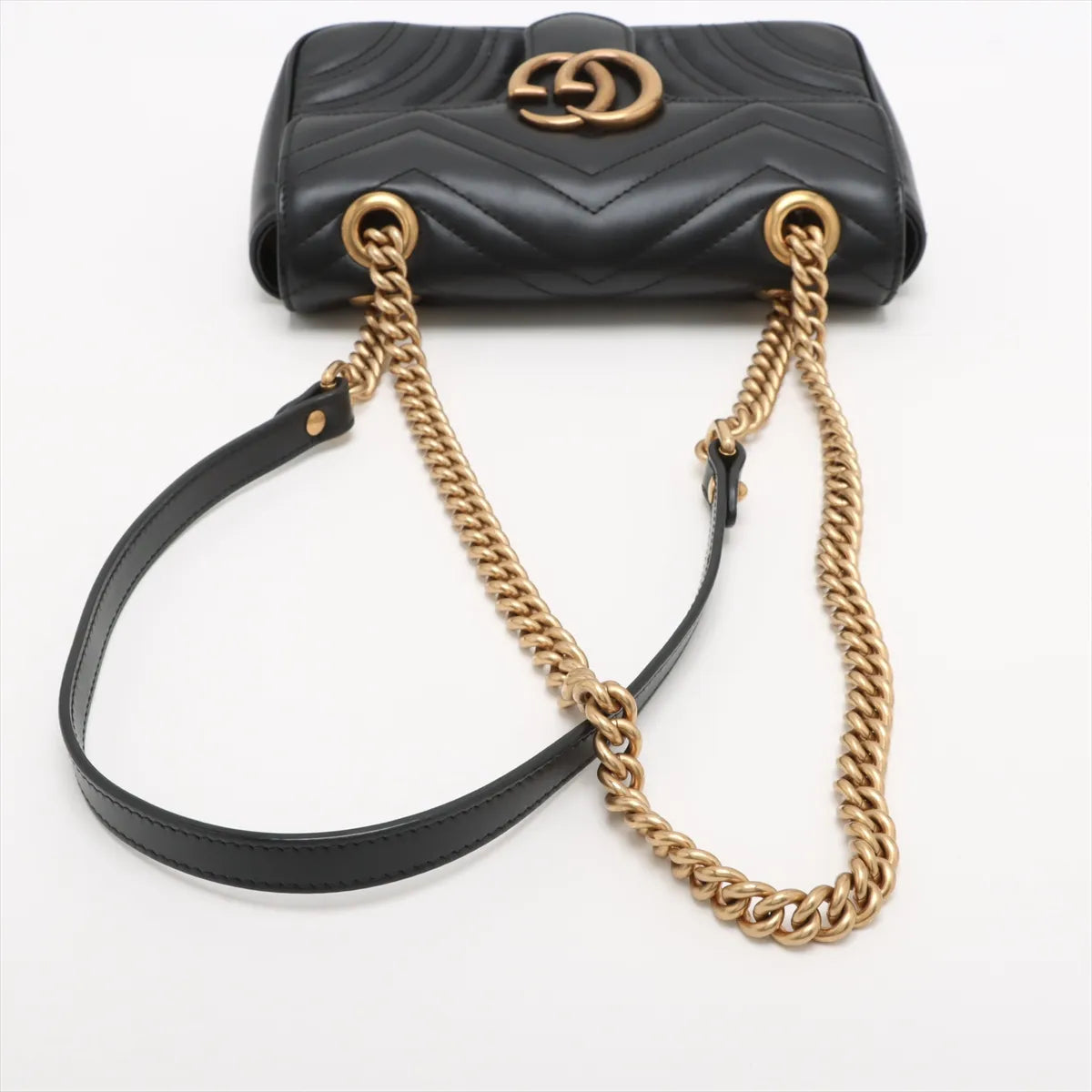 Gucci Black Leather GG Marmont Small Shoulder Bag [Clearance Sale]