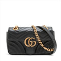 Gucci Black Leather GG Marmont Small Shoulder Bag [Clearance Sale]