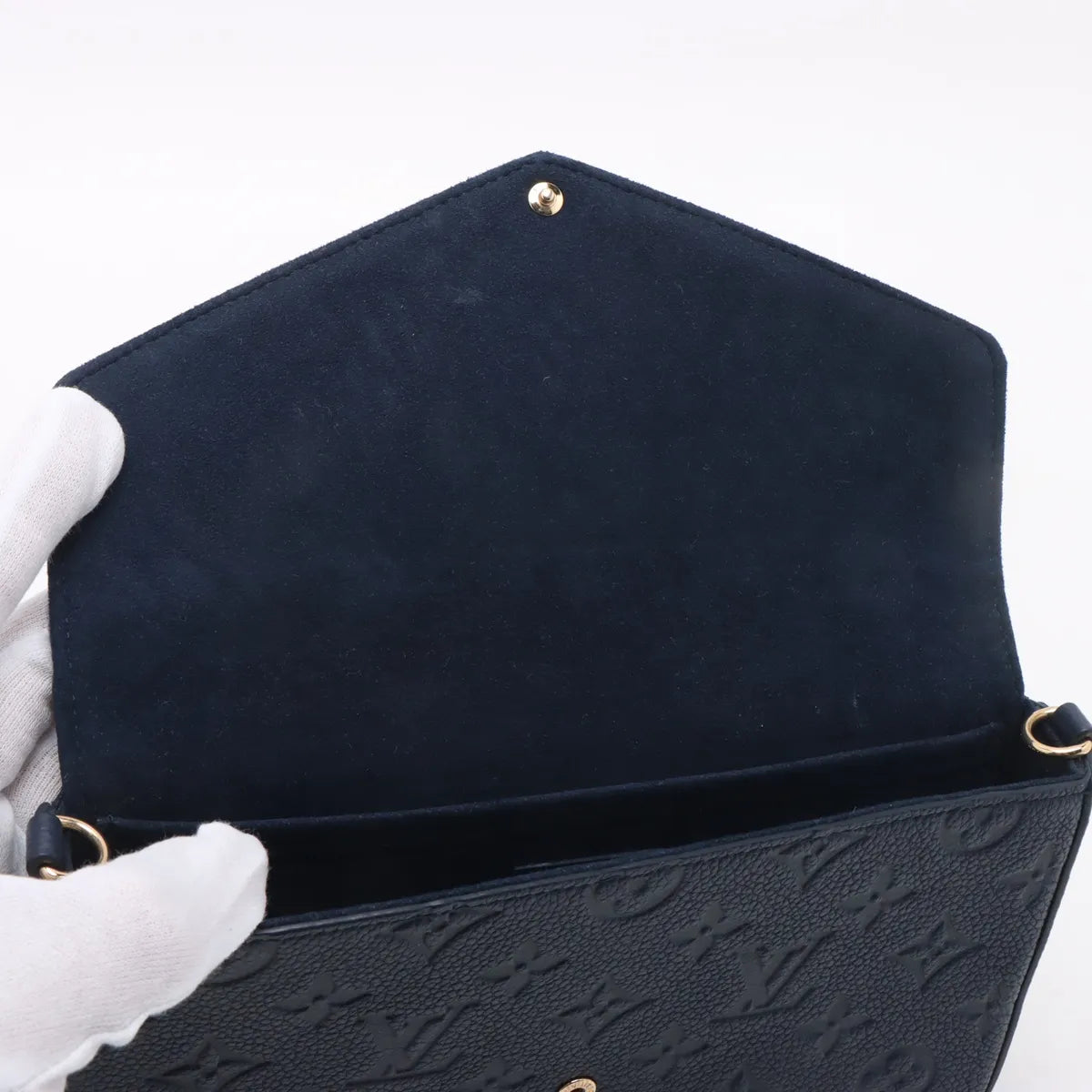 Louis Vuitton Navy Blue Monogram Empreinte Leather Pochette Felicie [Clearance Sale]