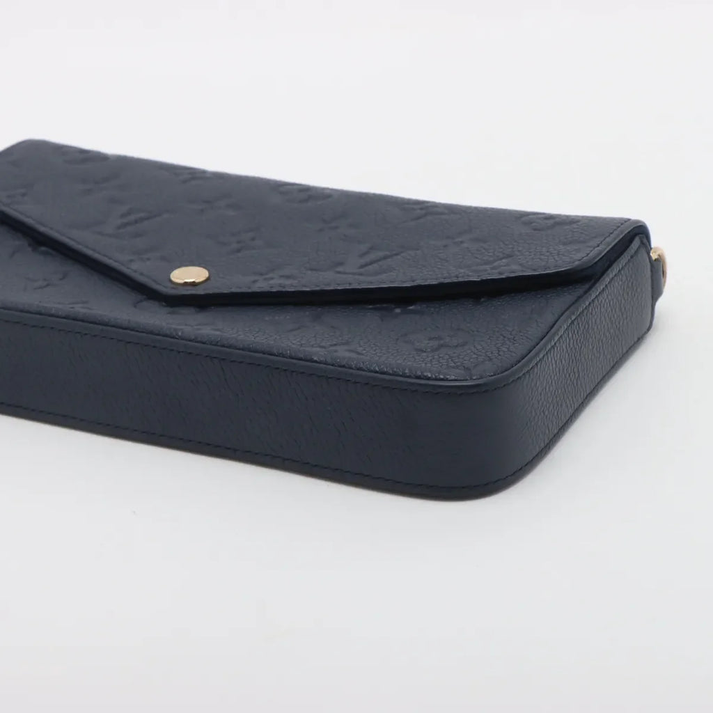 Louis Vuitton Navy Blue Monogram Empreinte Leather Pochette Felicie [Clearance Sale]