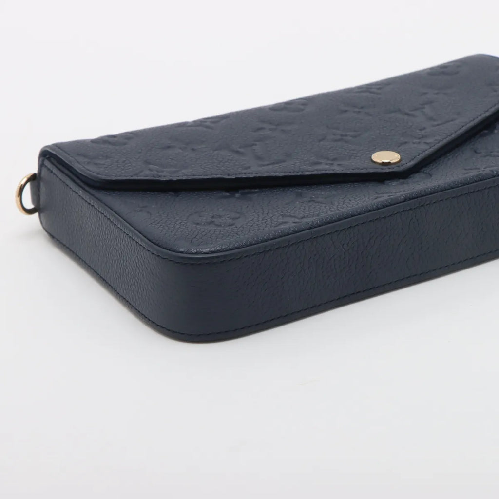Louis Vuitton Navy Blue Monogram Empreinte Leather Pochette Felicie [Clearance Sale]
