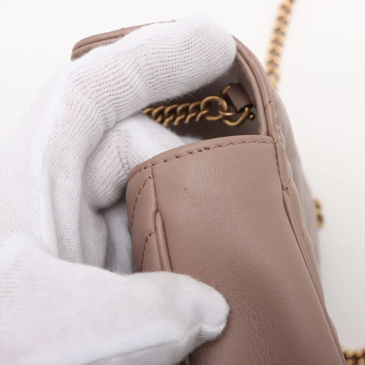 Gucci Beige Leather GG Marmont Super Mini Bag [Clearance Sale]