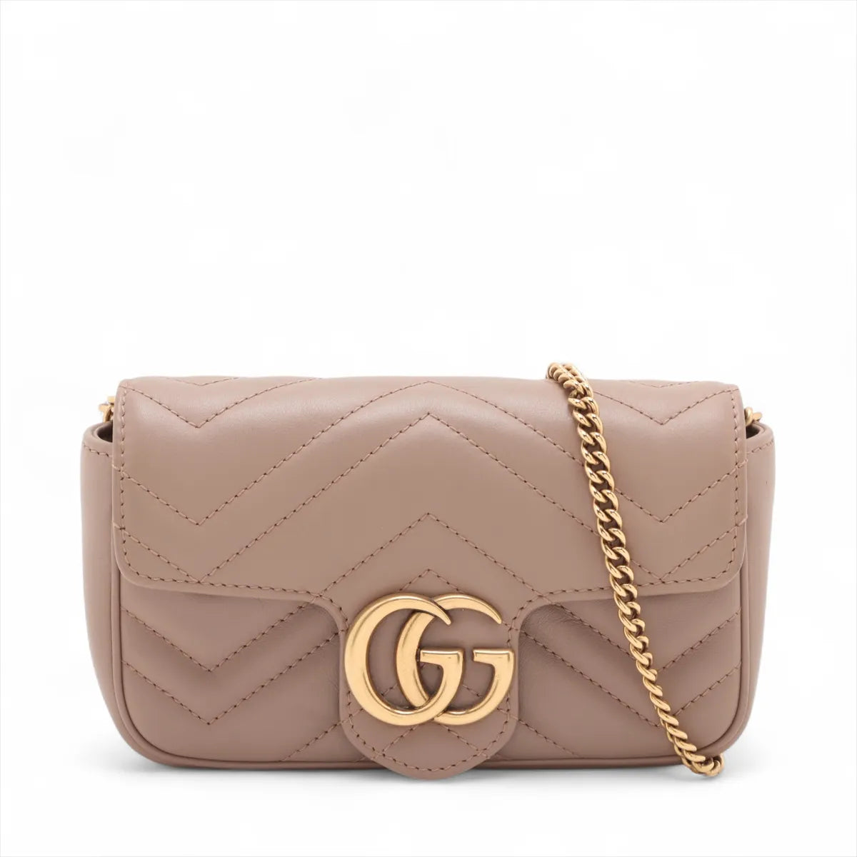 Gucci Beige Leather GG Marmont Super Mini Bag [Clearance Sale]