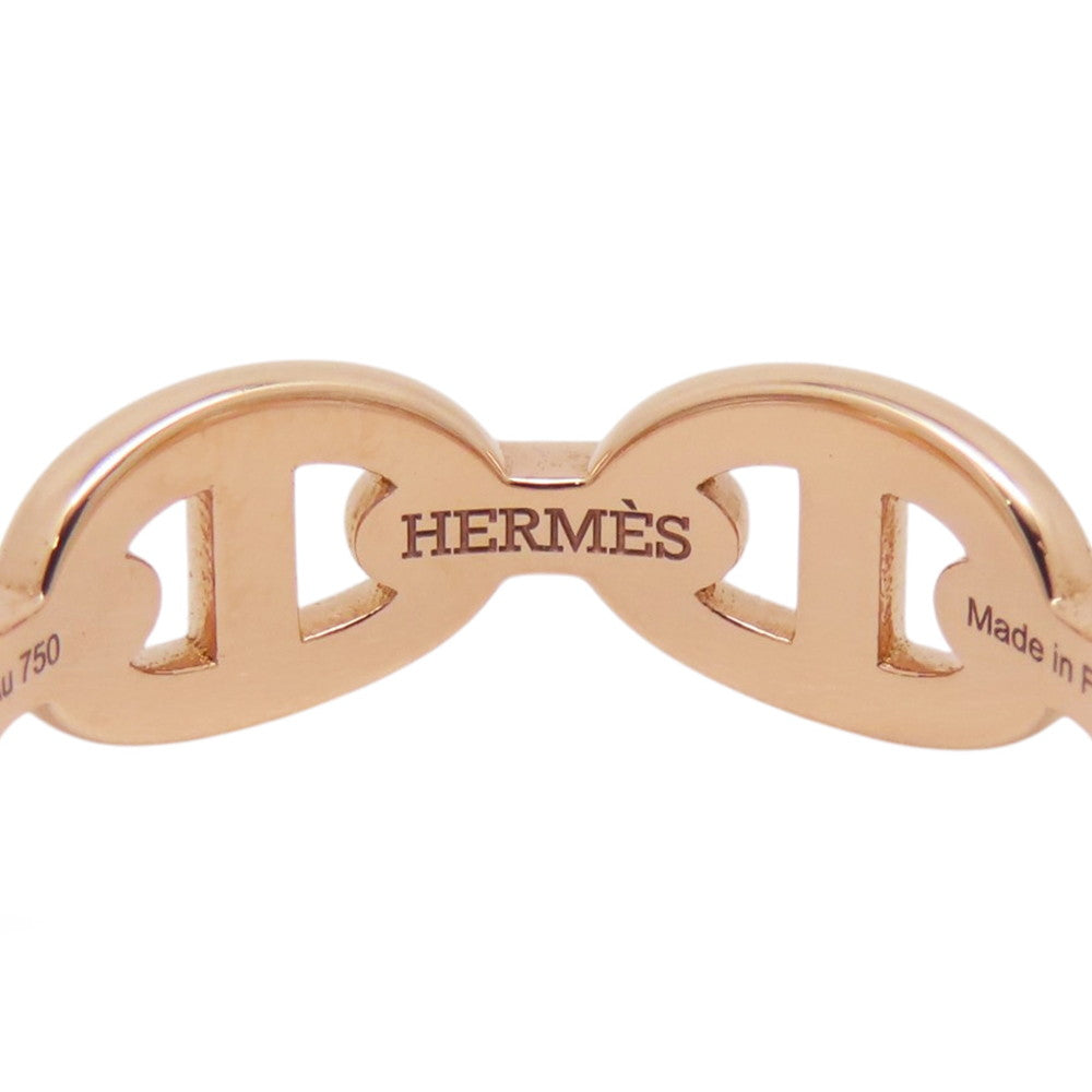 HERMES Chaine d'Ancre Anchene Ring Size PM/#51 18K Pink Gold