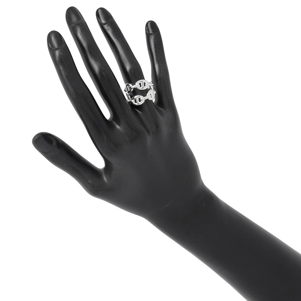 HERMES Chaine d'Ancre Double Row Ring Size 52 SV925