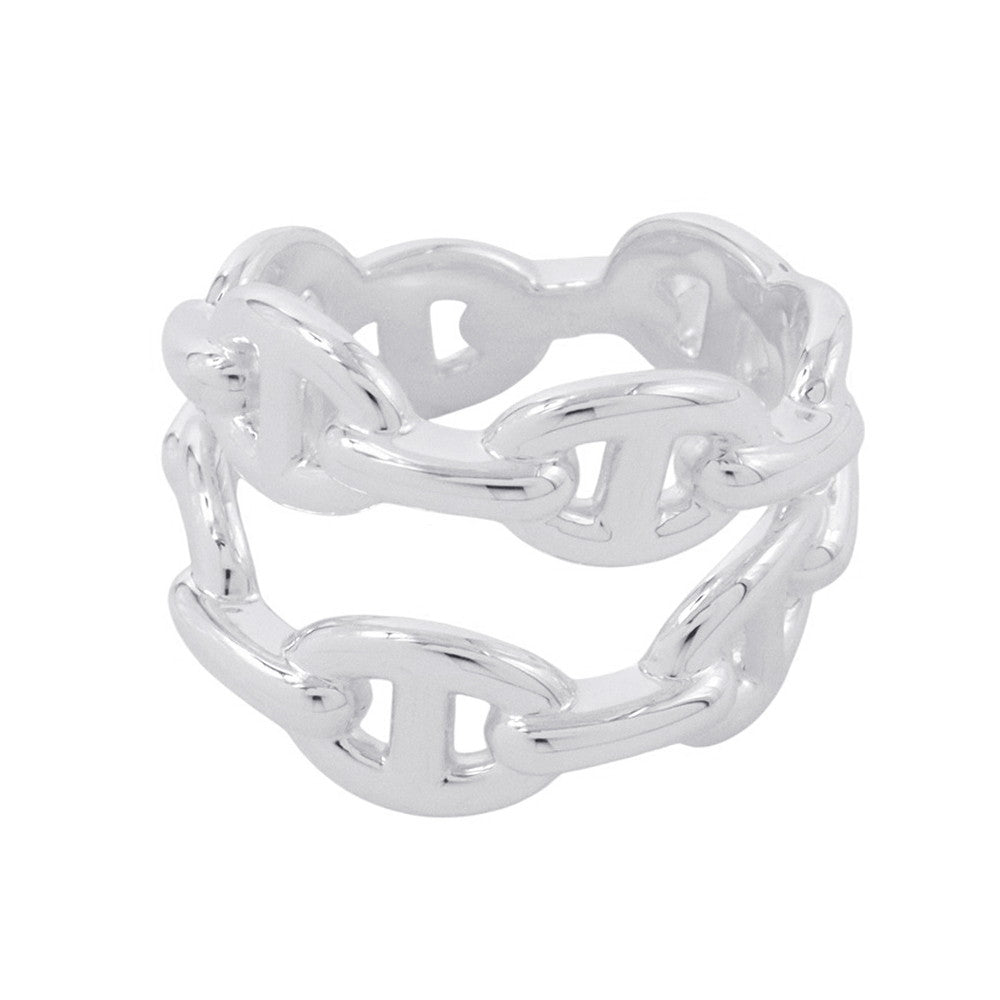 HERMES Chaine d'Ancre Double Row Ring Size 53 SV925