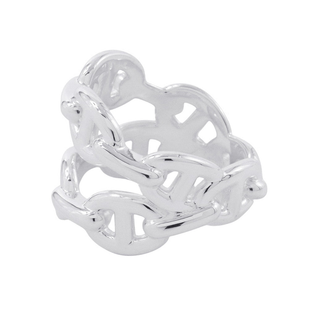 HERMES Chaine d'Ancre Double Row Ring Size 53 SV925