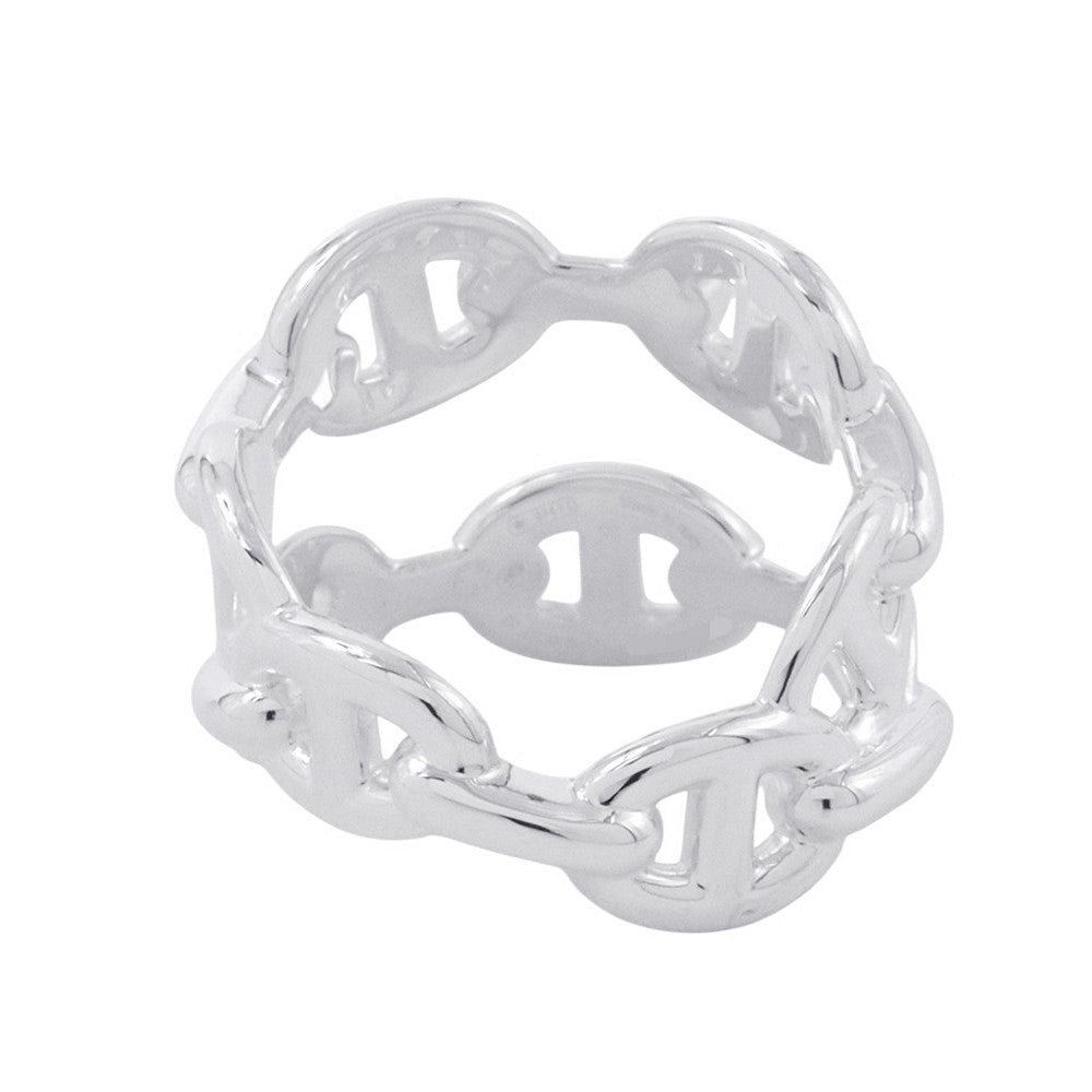 HERMES Chaine d'Ancre Double Row Ring Size 53 SV925
