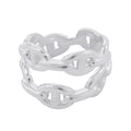 HERMES Chaine d'Ancre Double Row Ring Size 54 SV925