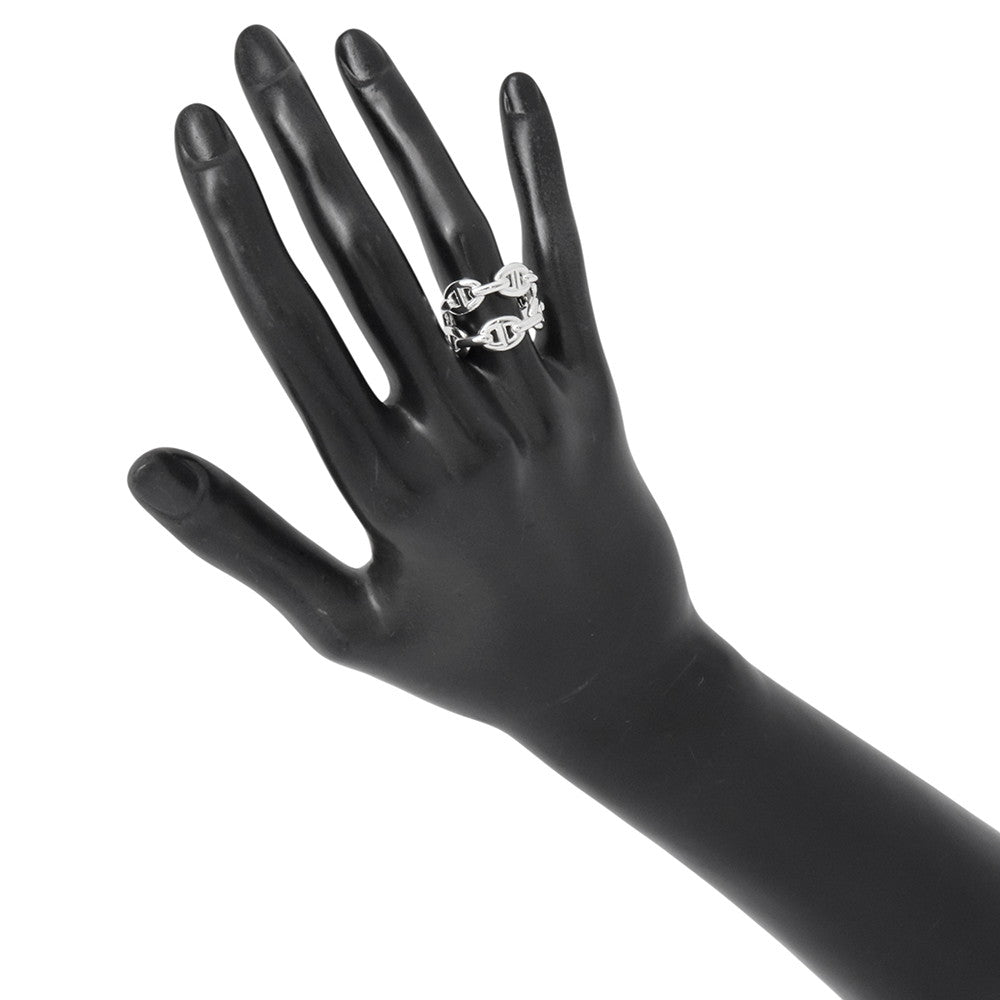 HERMES Chaine d'Ancre Double Row Ring Size 54 SV925