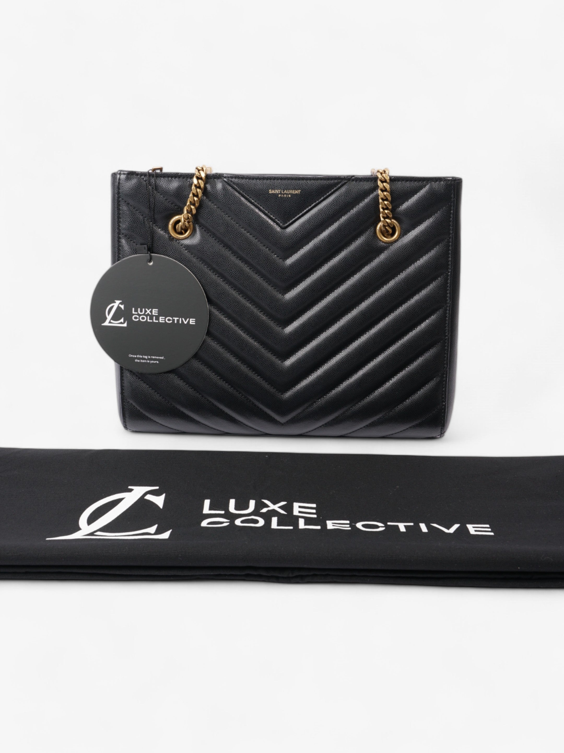 Saint Laurent Tribeca Tote Black Matelasse Leather