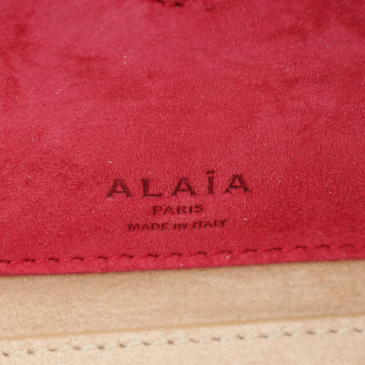 Alaia Framboise Suede Clutch Bag