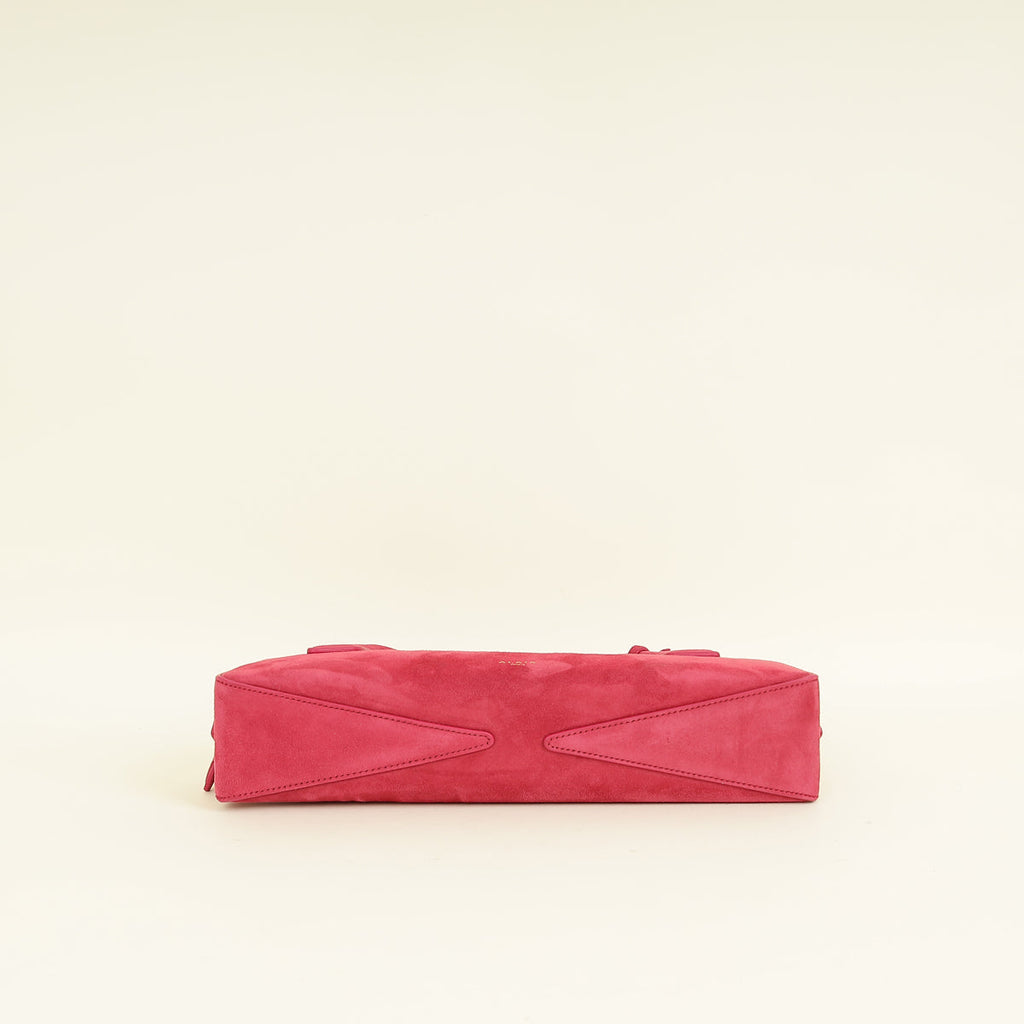 Alaia Framboise Suede Clutch Bag