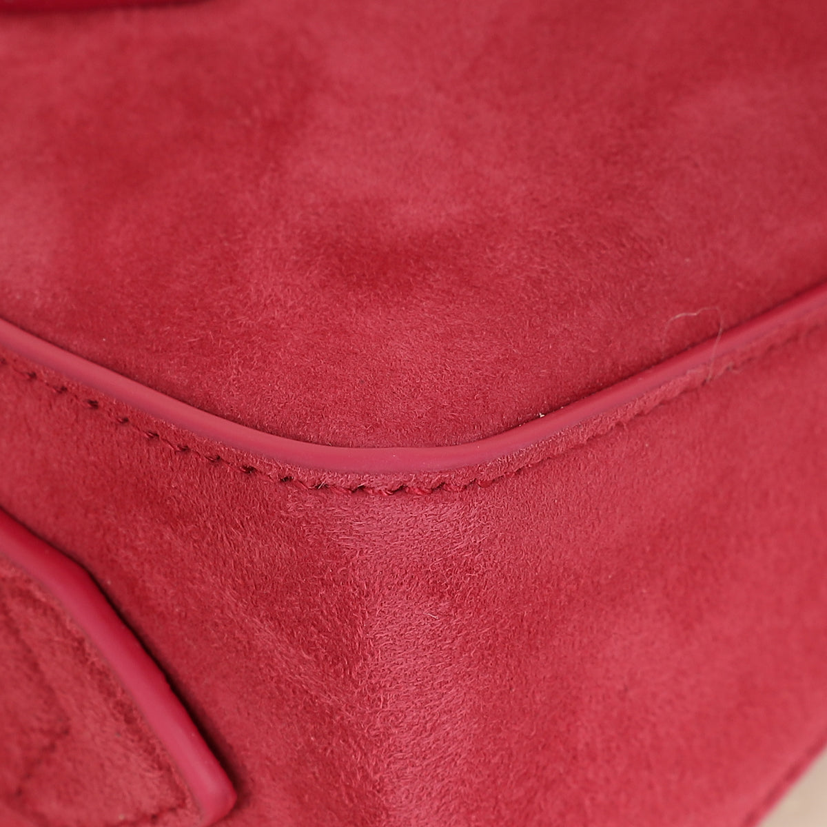 Alaia Framboise Suede Clutch Bag