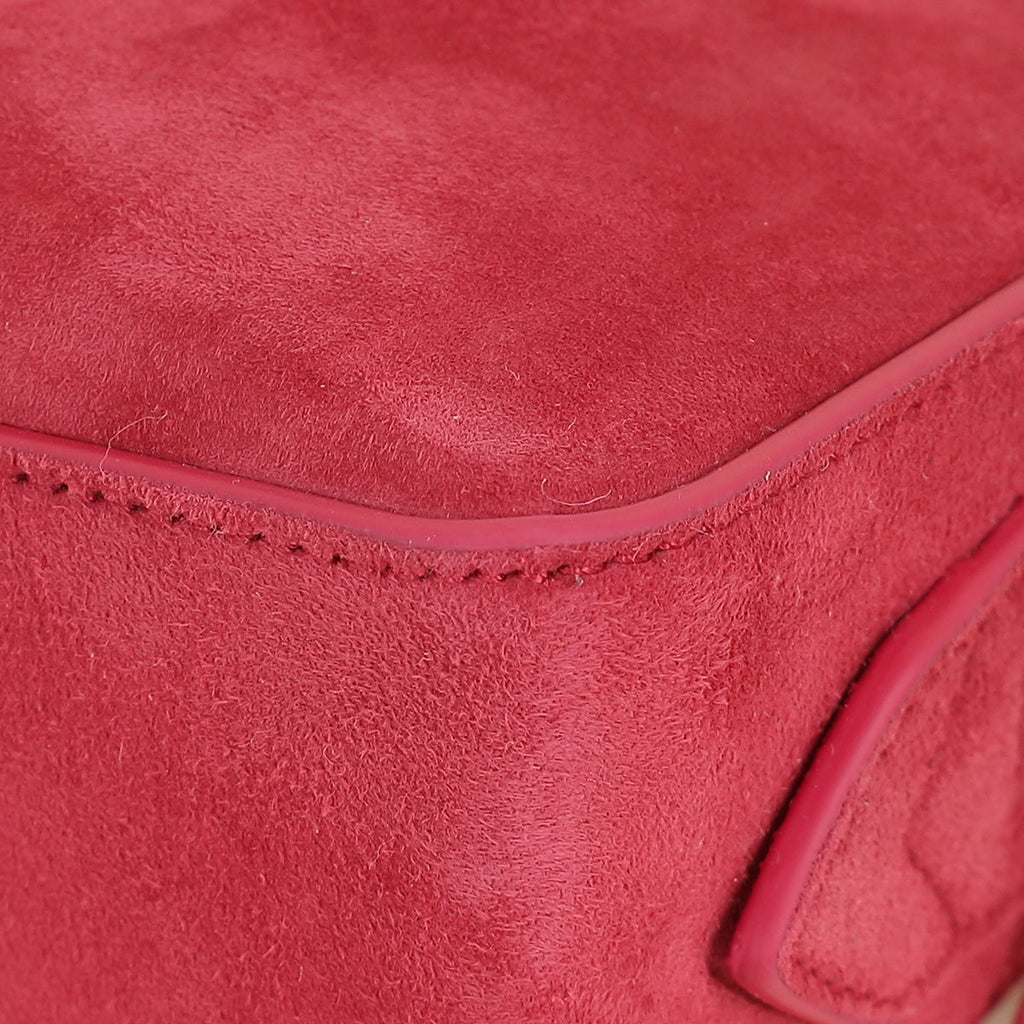 Alaia Framboise Suede Clutch Bag