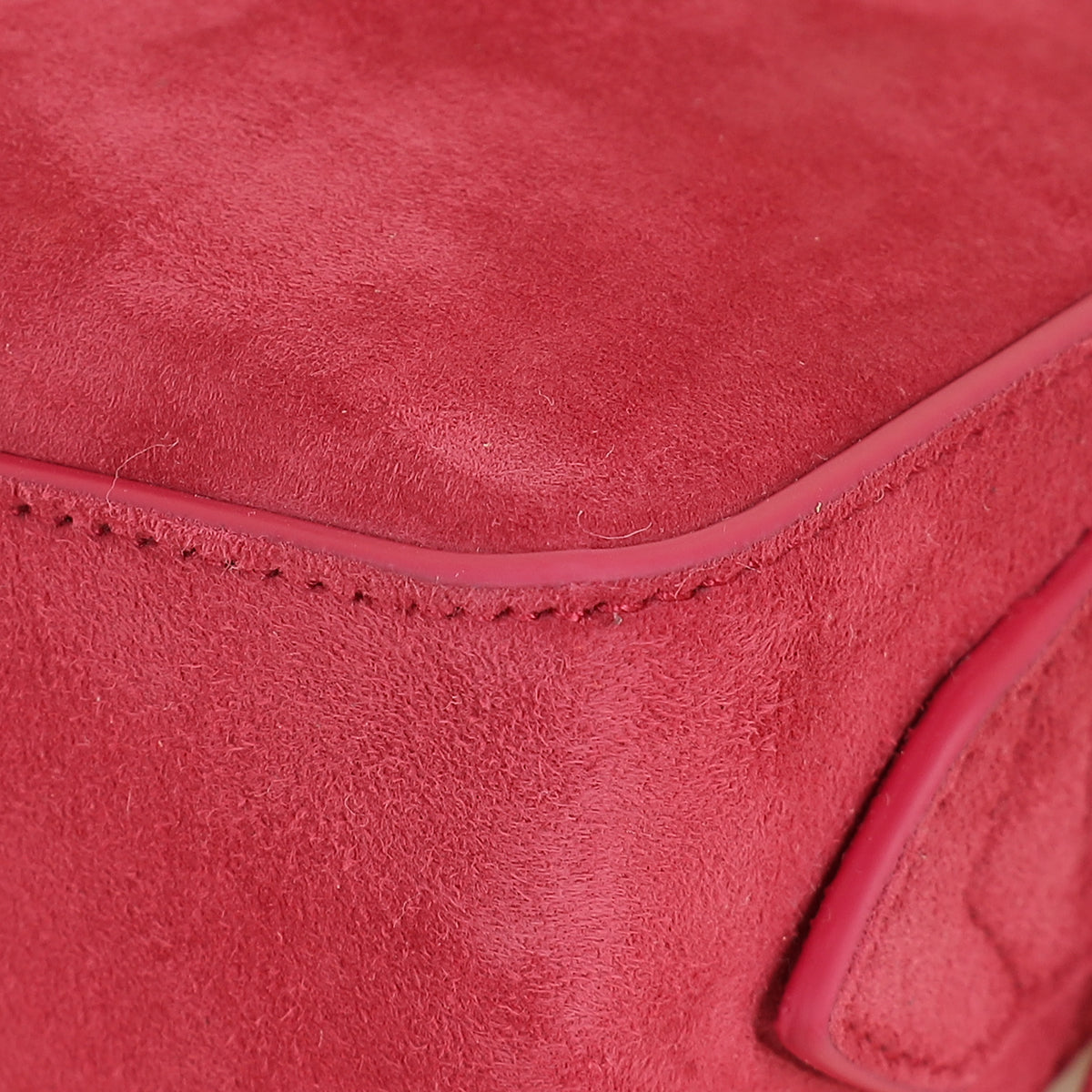 Alaia Framboise Suede Clutch Bag