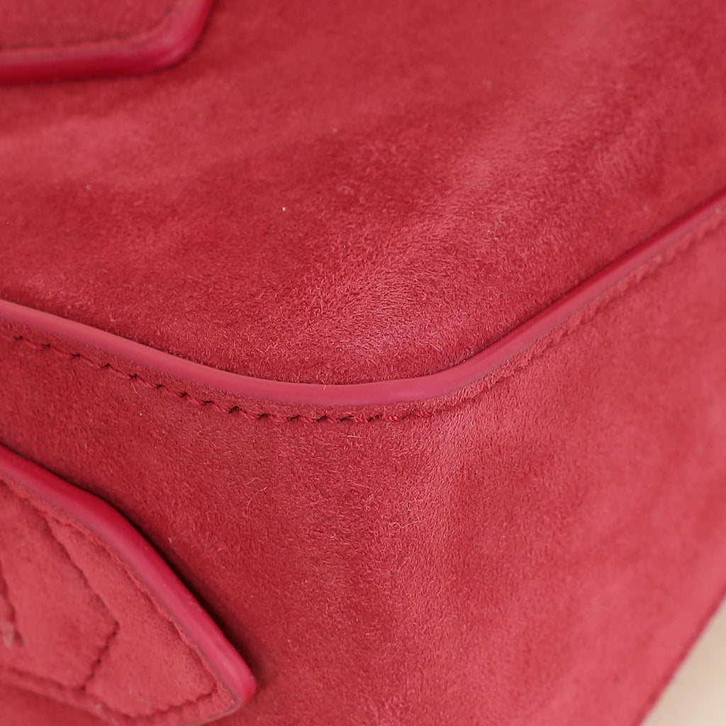 Alaia Framboise Suede Clutch Bag