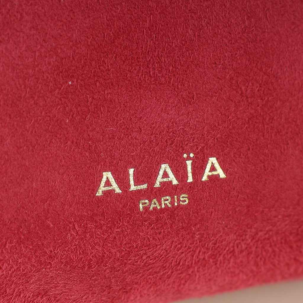 Alaia Framboise Suede Clutch Bag