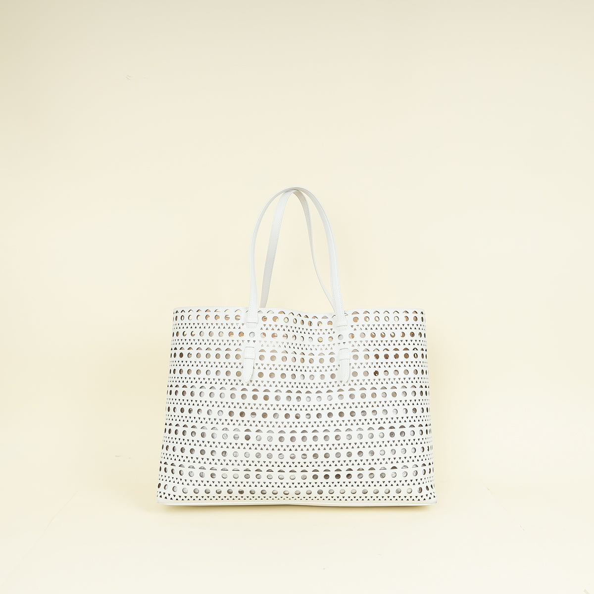 Alaïa White Mina 44 Tote Bag