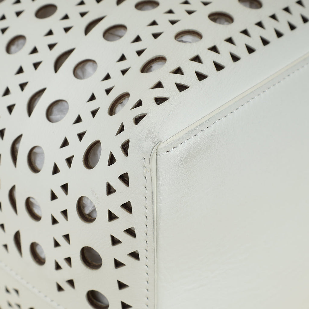 Alaïa White Mina 44 Tote Bag