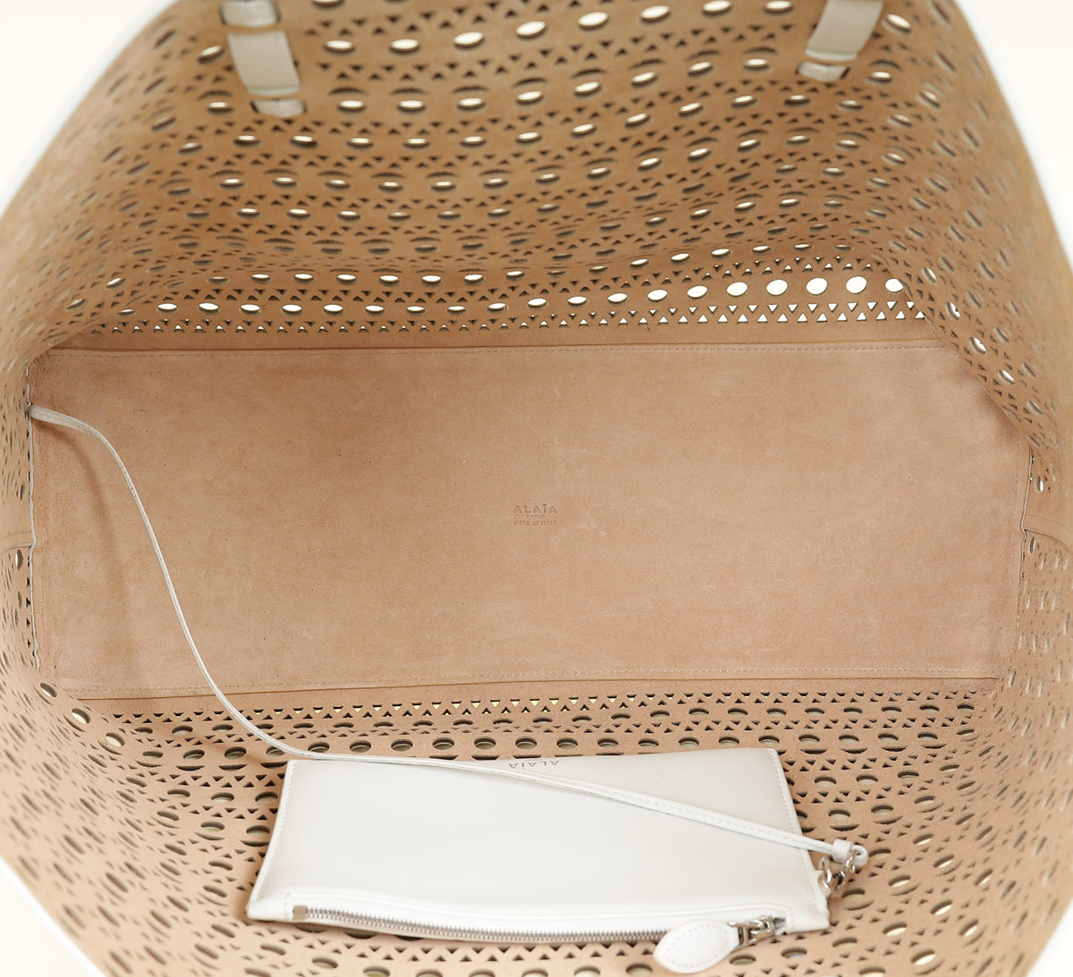 Alaïa White Mina 44 Tote Bag