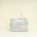 Alaia White Cut-Out Mina 44 Tote Bag