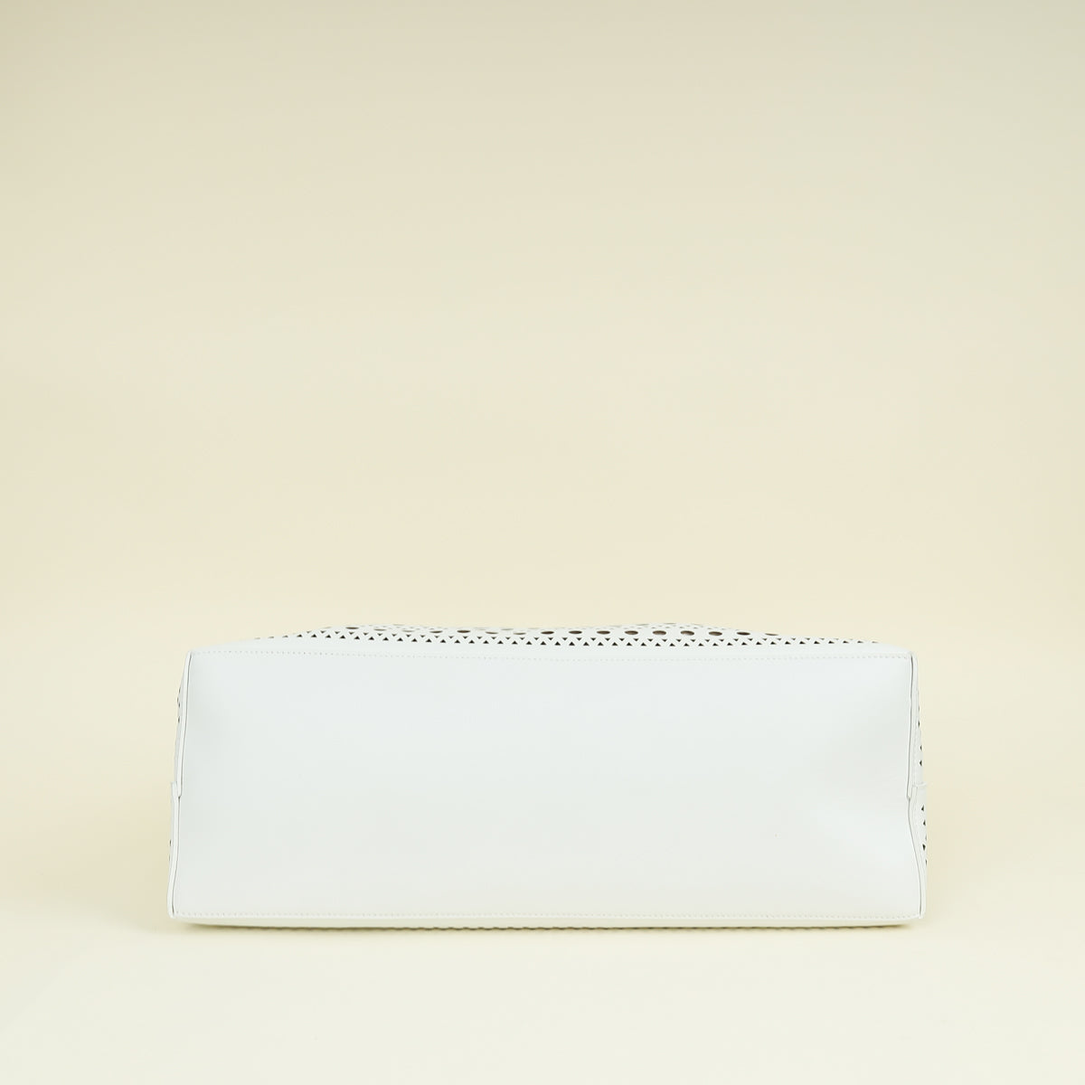 Alaia White Cut-Out Mina 44 Tote Bag