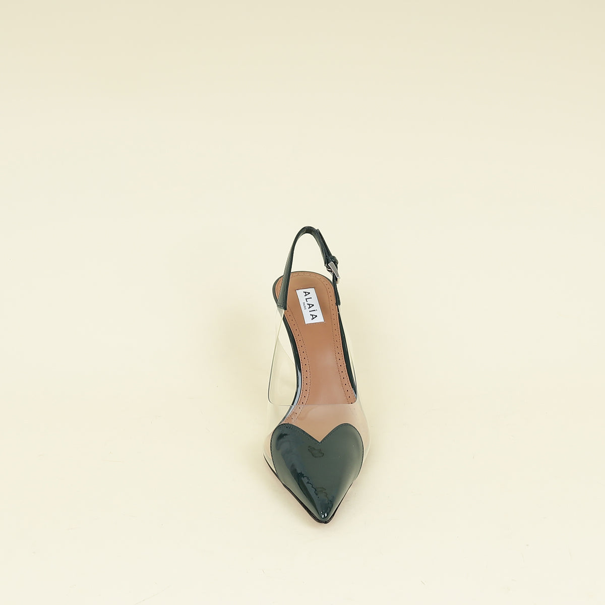 Alaia Dark Green Vert Bouteille Le Cœur Slingback Pumps 38