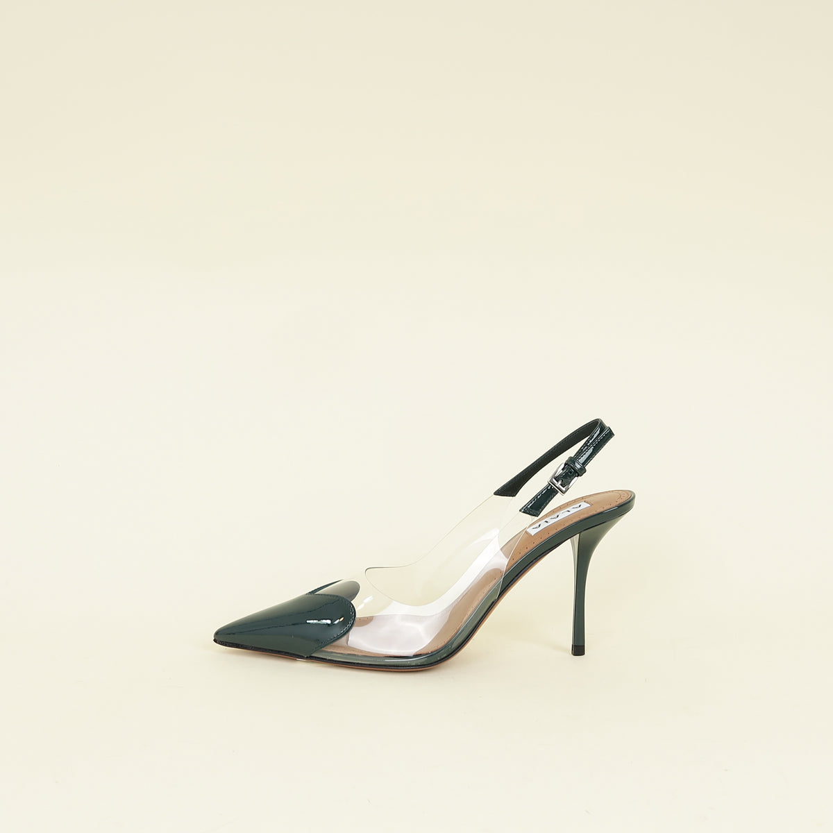 Alaia Dark Green Vert Bouteille Le Cœur Slingback Pumps 38