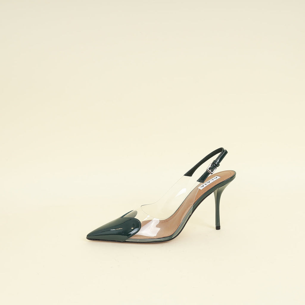 Alaïa Vert Bouteille Le Coeur Slingback Pump 38