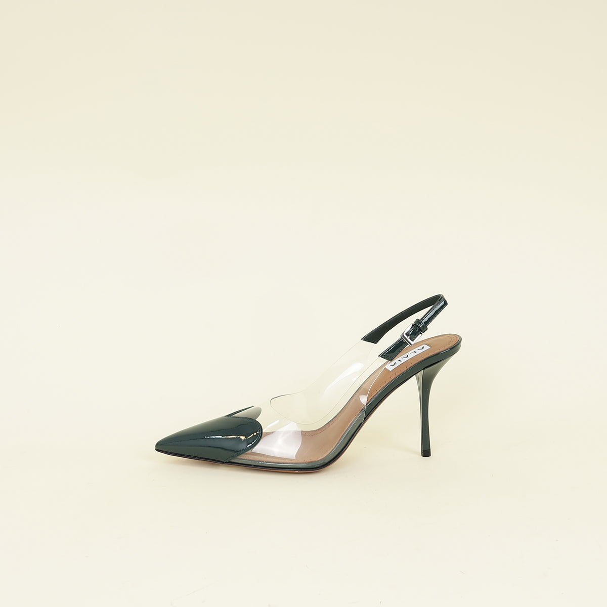Alaia Dark Green Vert Bouteille Le Cœur Slingback Pumps 39