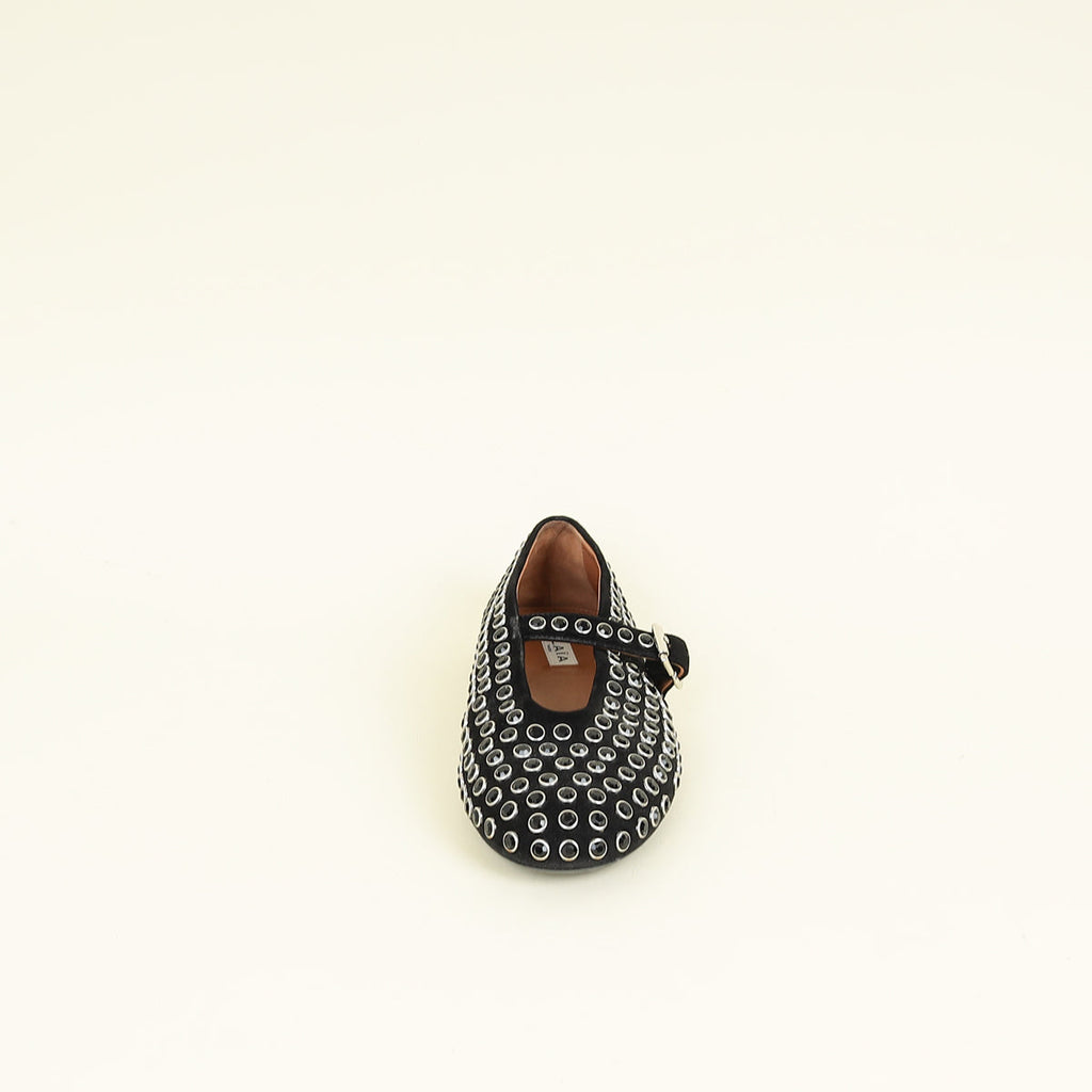 Alaïa Black Crystal-embellished Ballet Flats 37