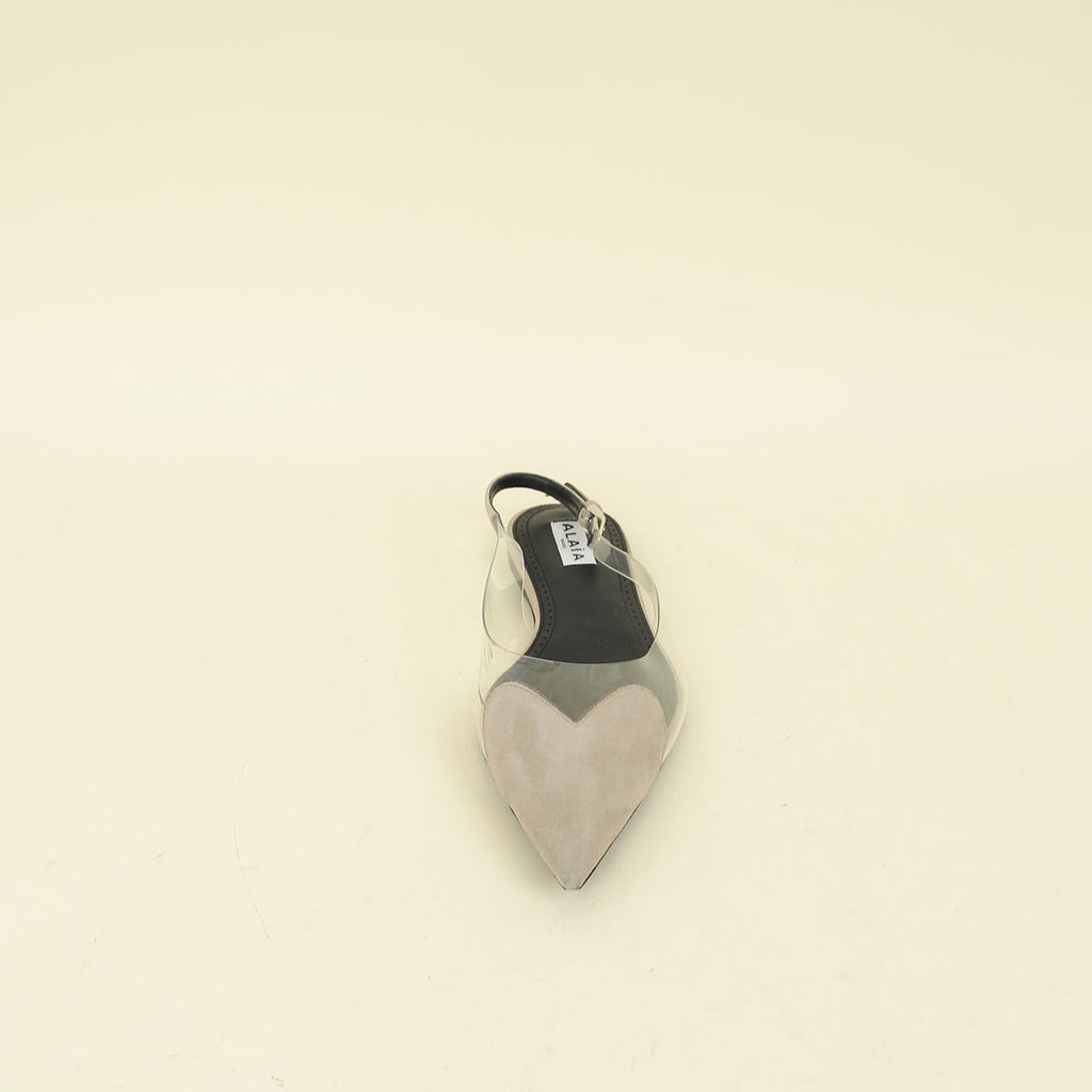 Alaia Grege Le Coeur Slingback Ballet Flats 37