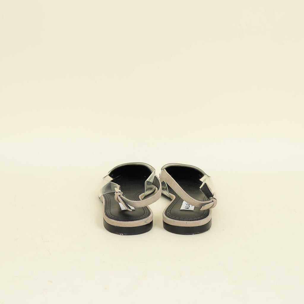 Alaia Grege Le Coeur Slingback Ballet Flats 37