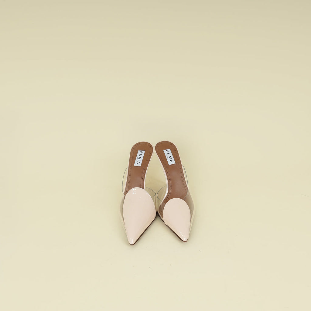 Alaia Bicolor Le Cœur Abstrait 90 Mules 37