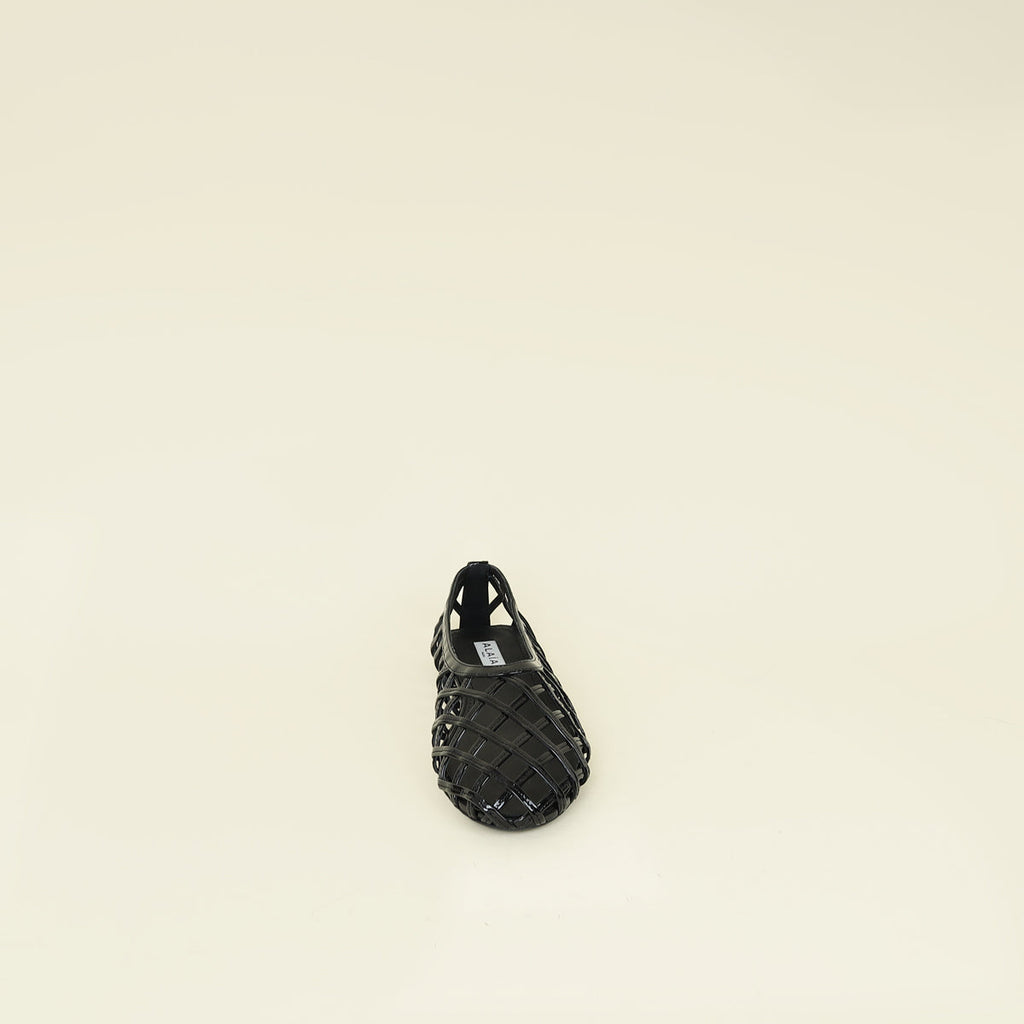 Alaia Black Cage Ballet Flats 38