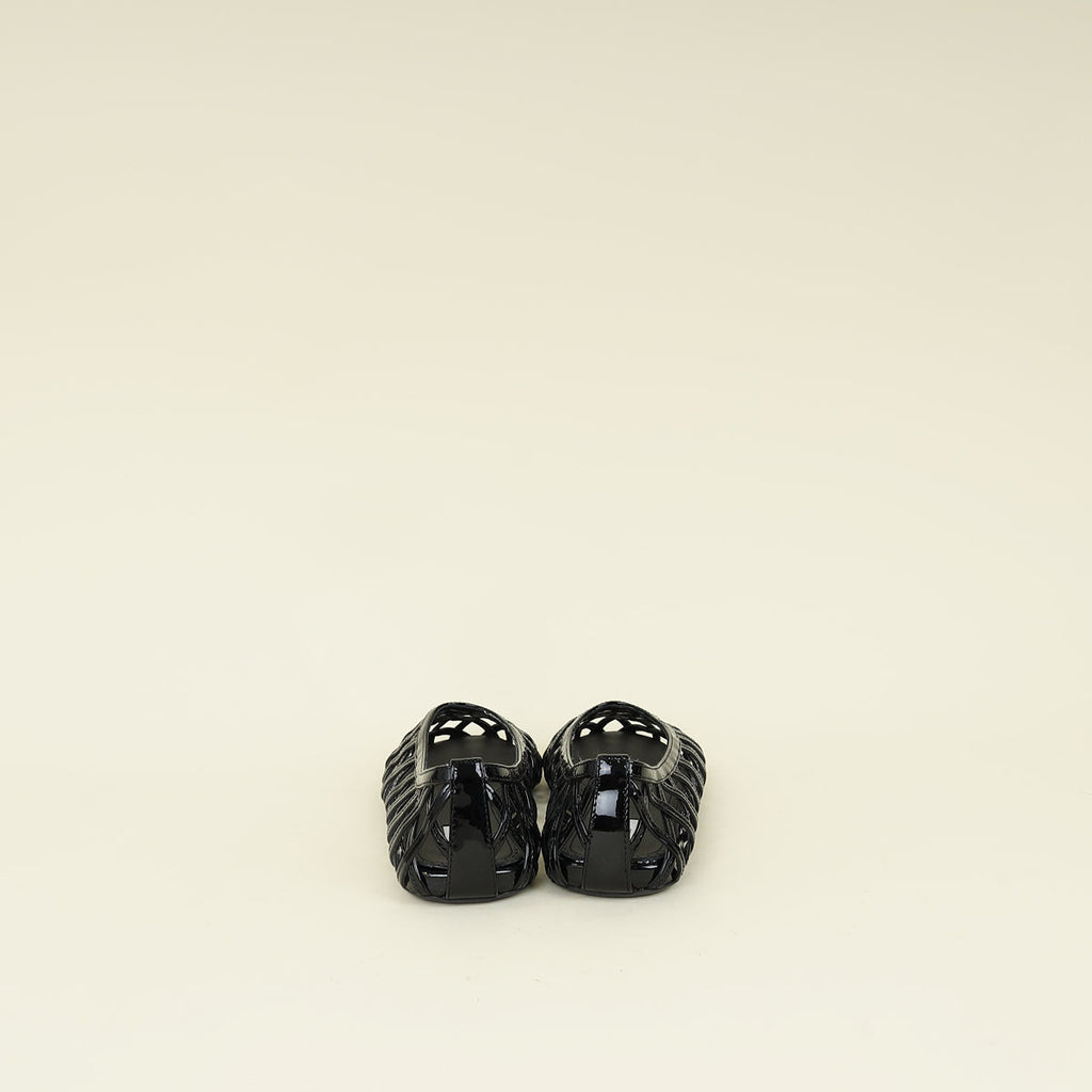 Alaia Black Cage Ballet Flats 38