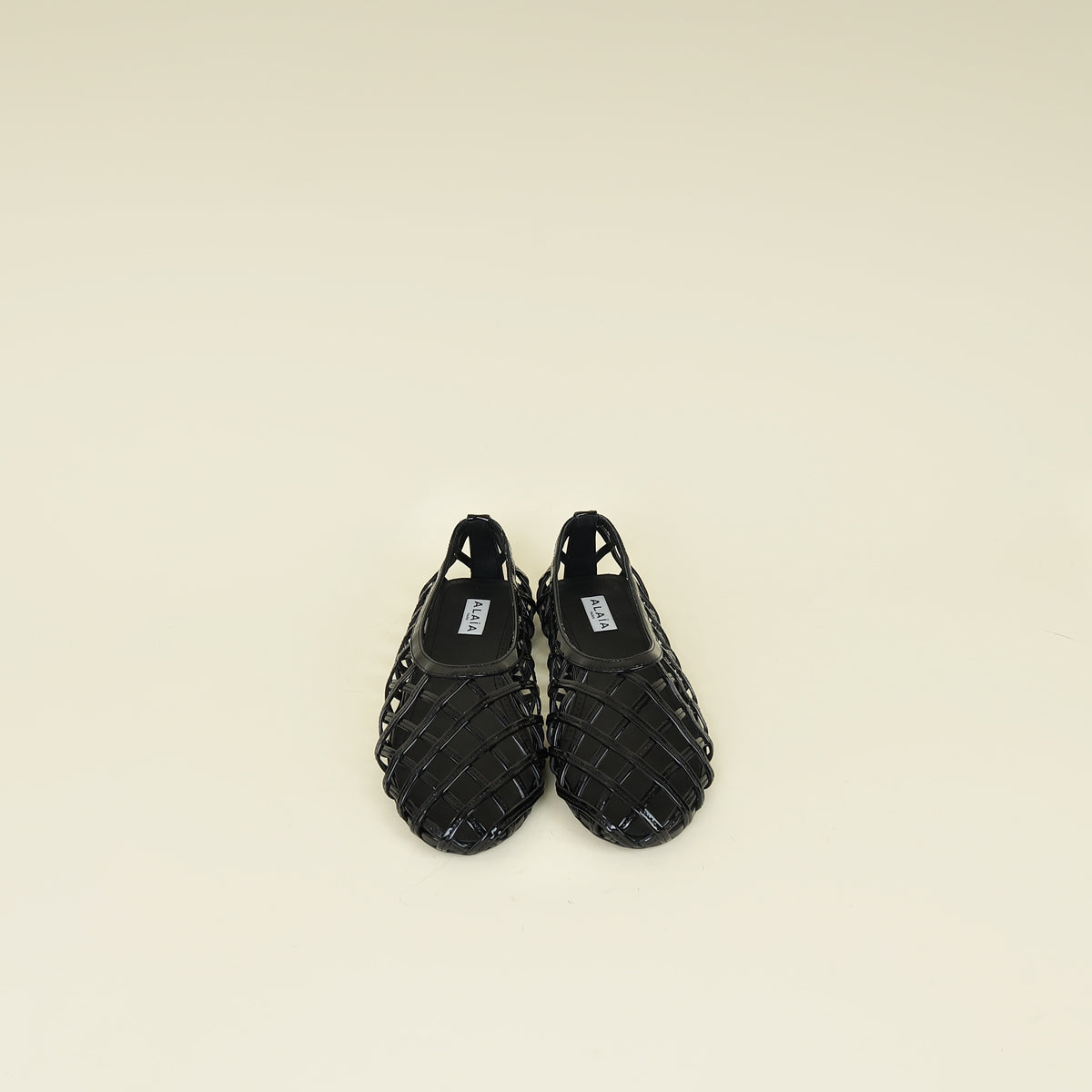 Alaia Black Cage Ballet Flats 38