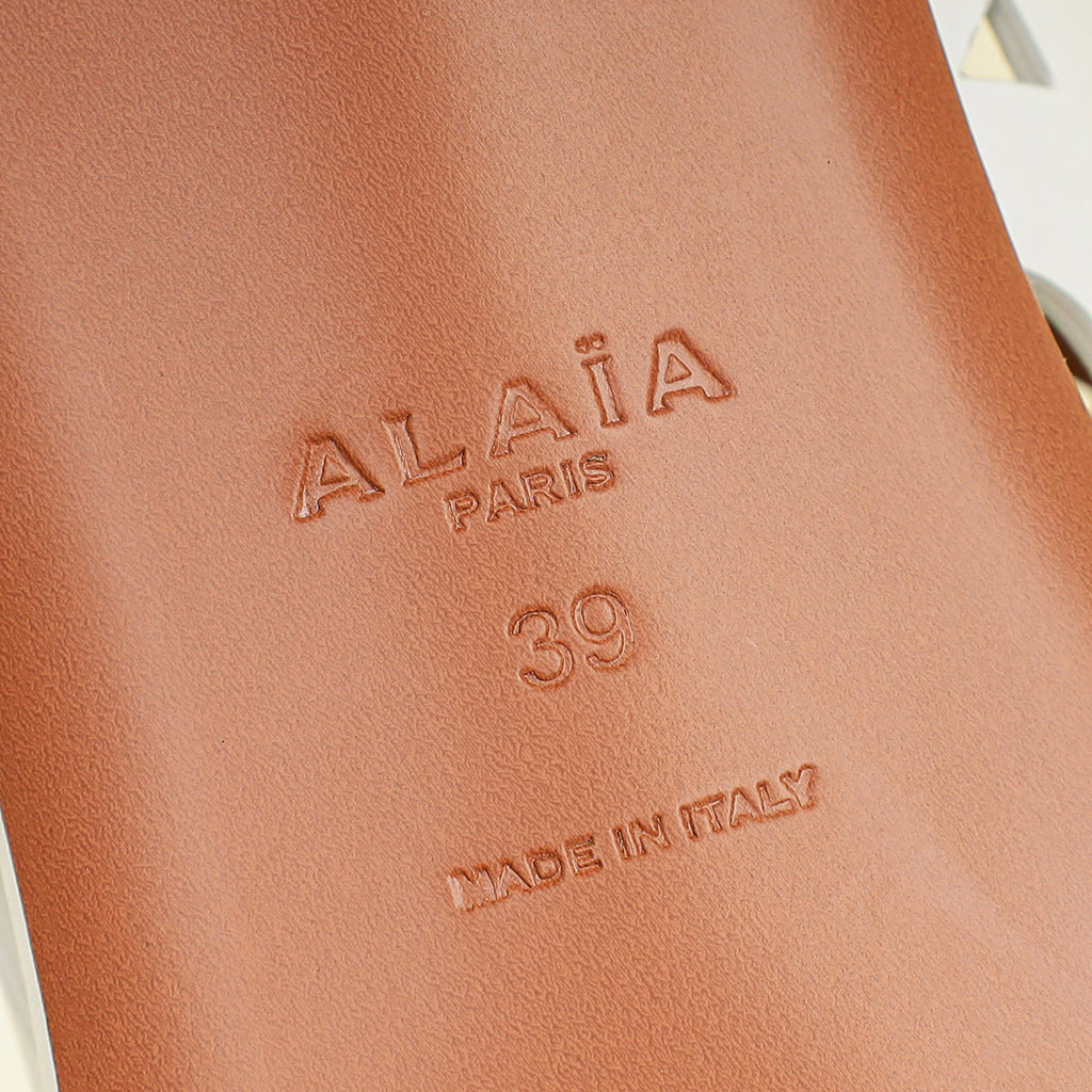 Alaïa Blanc Casse Laser Cut  Mules 39
