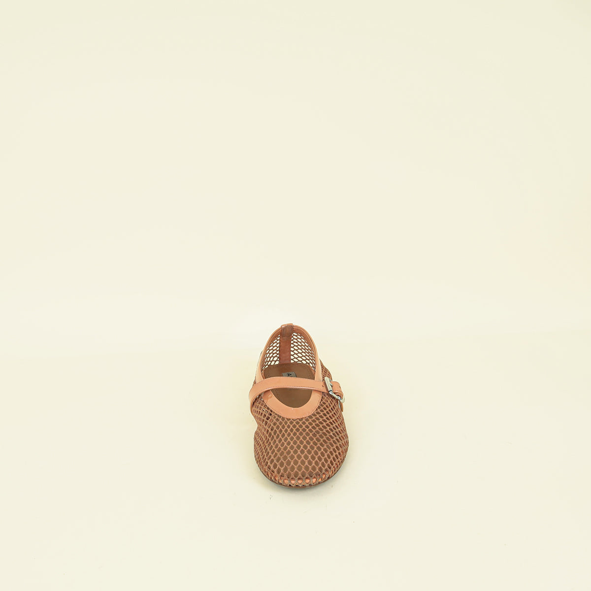 Alaia Peach Nude Fishnet Ballet Flats 40