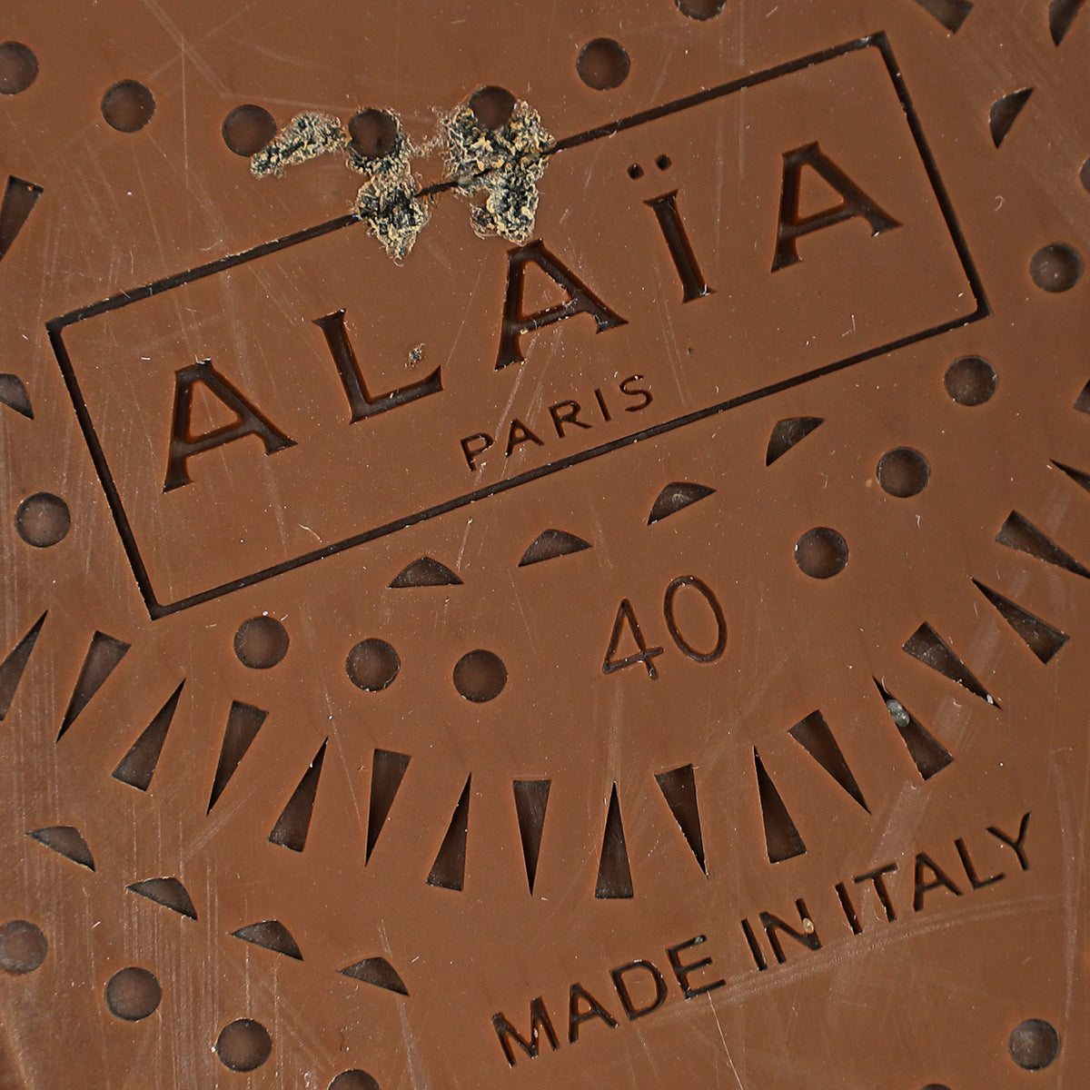 Alaia Peach Nude Fishnet Ballet Flats 40