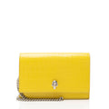 Alexander McQueen Croc Embossed Leather Skull Small Crossbody