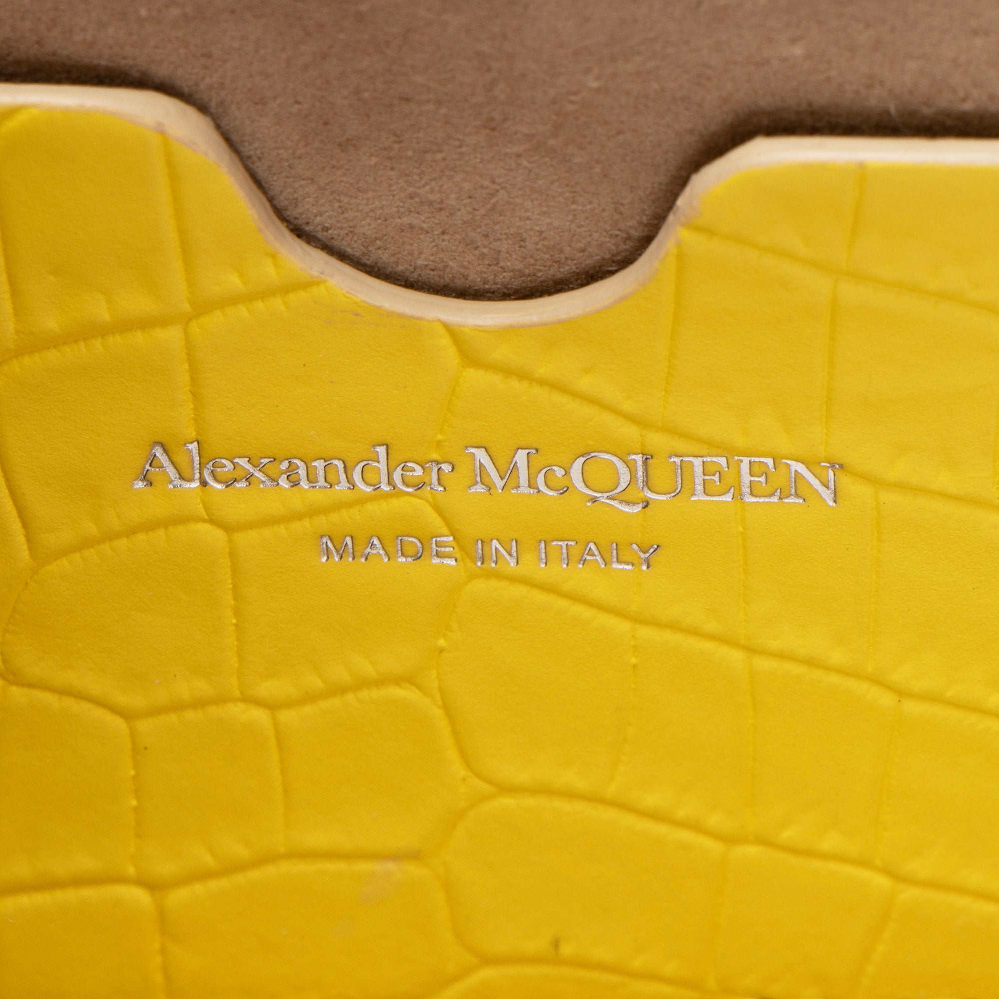 Alexander McQueen Croc Embossed Leather Skull Small Crossbody