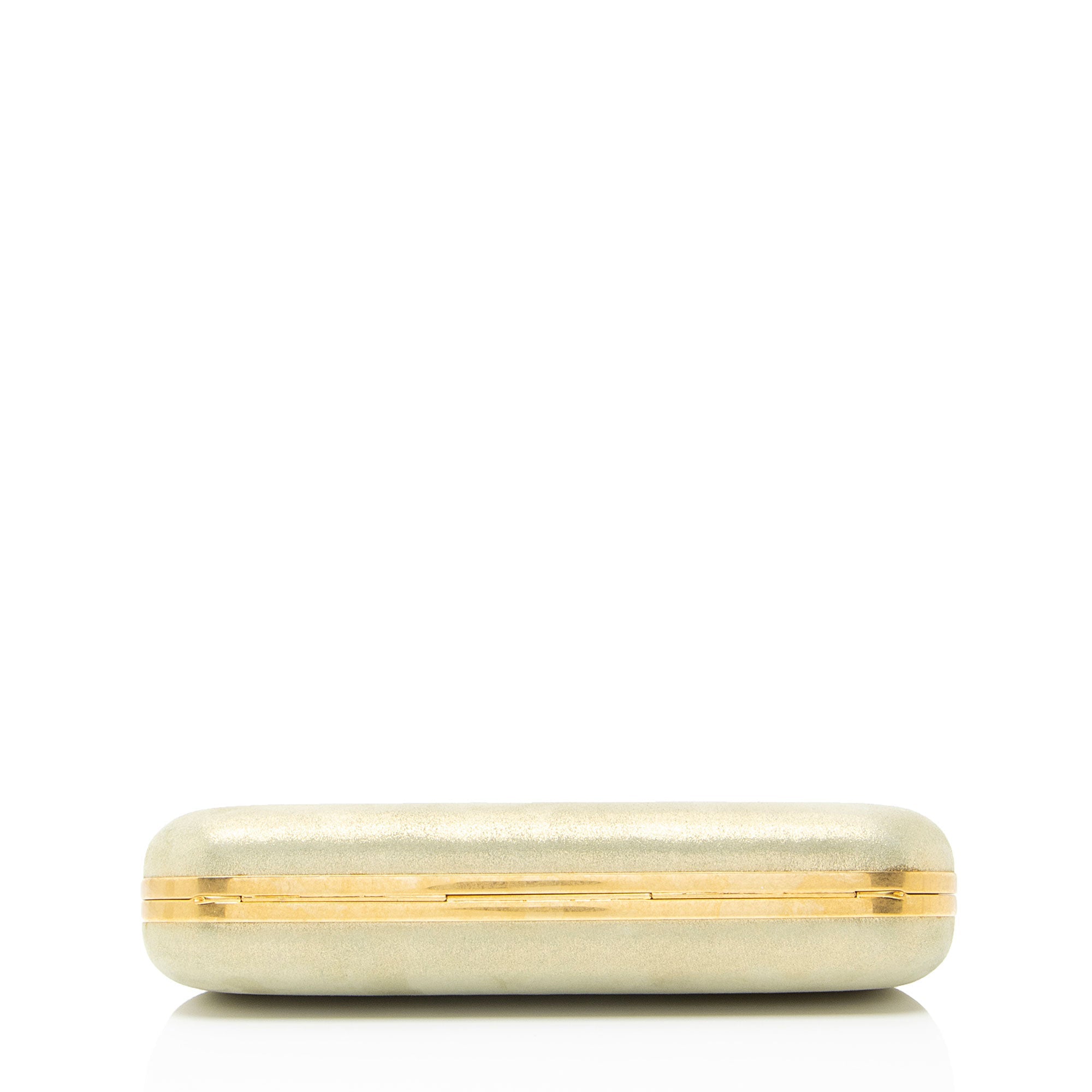 Alexander McQueen Metallic Suede Knuckle Box Clutch