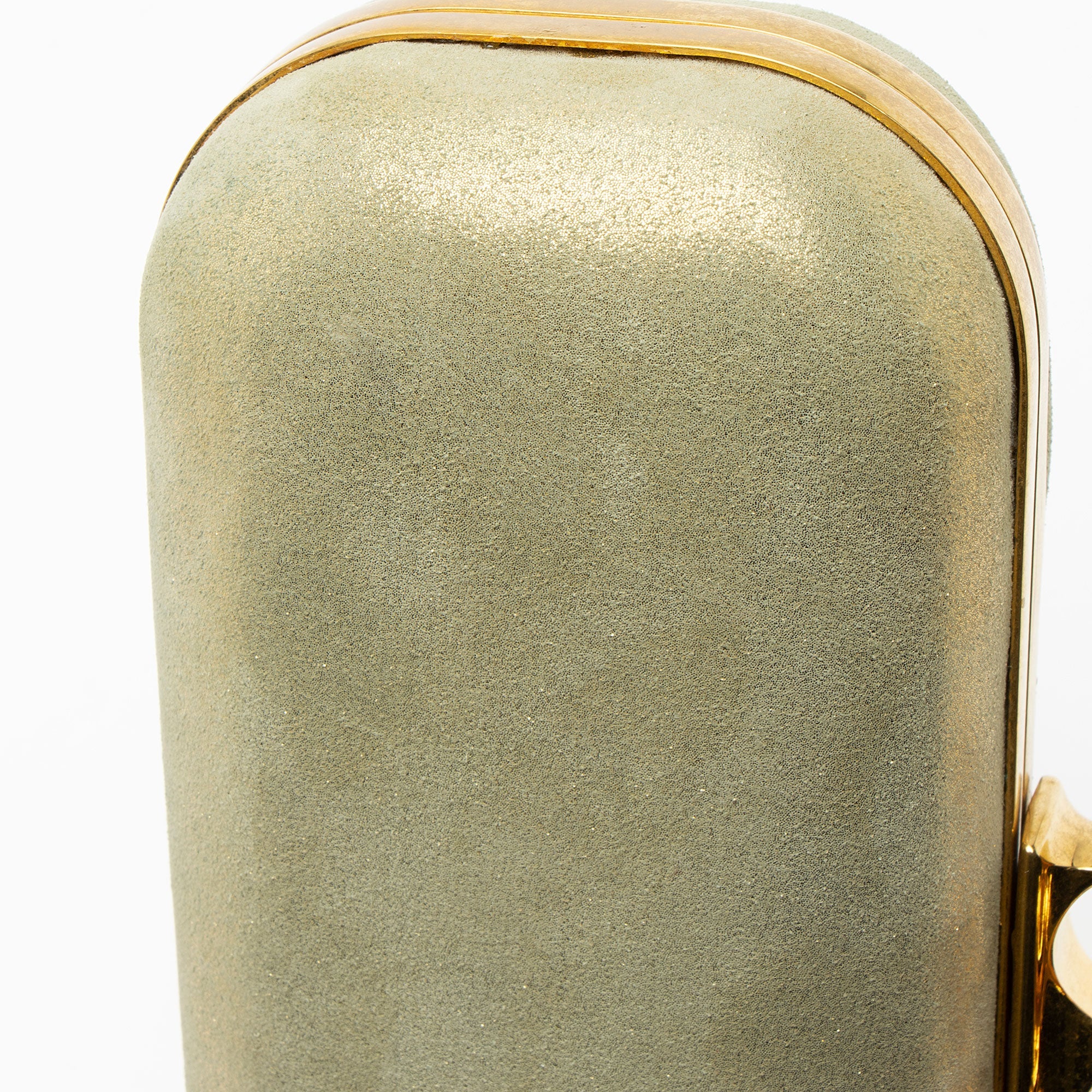 Alexander McQueen Metallic Suede Knuckle Box Clutch