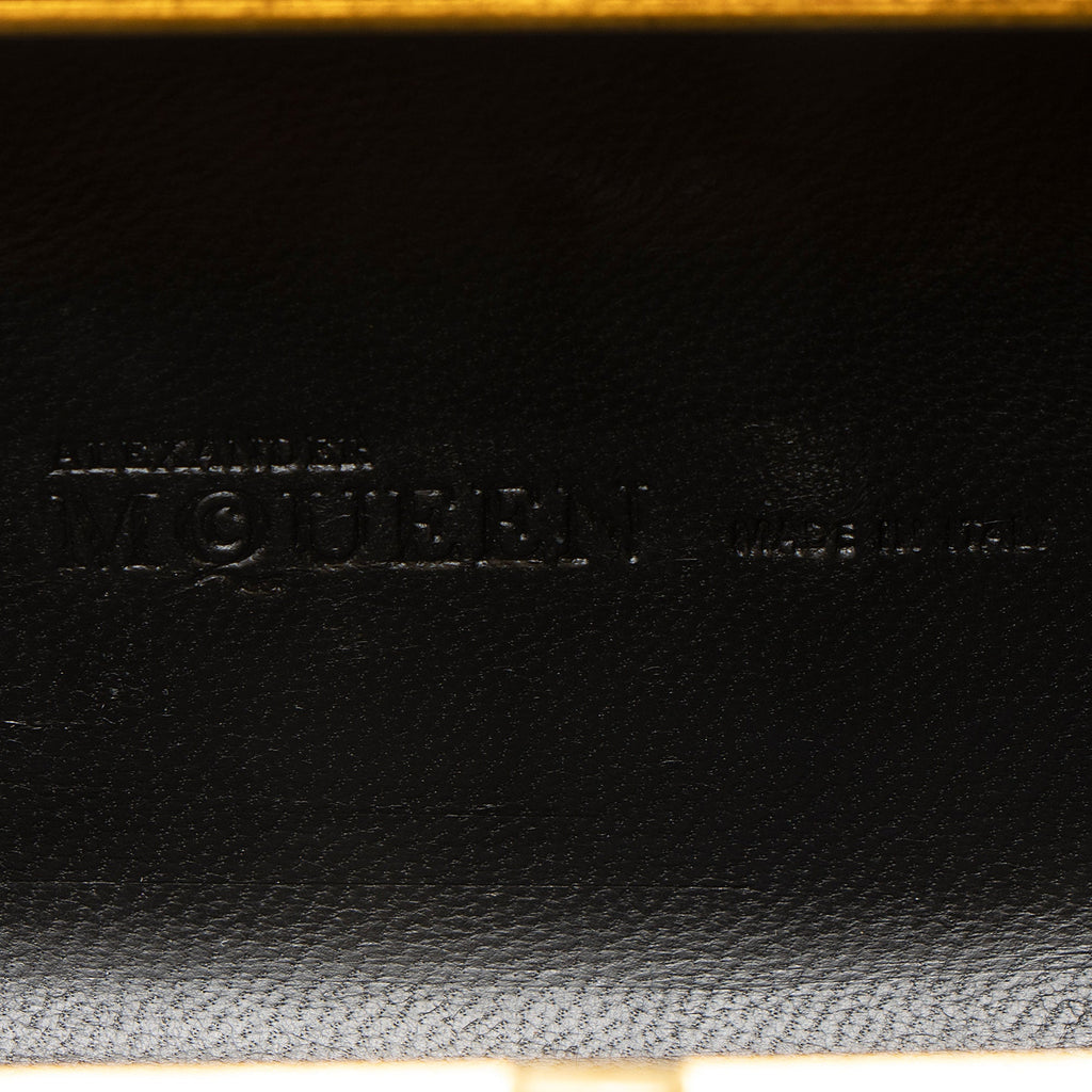Alexander McQueen Metallic Suede Knuckle Box Clutch