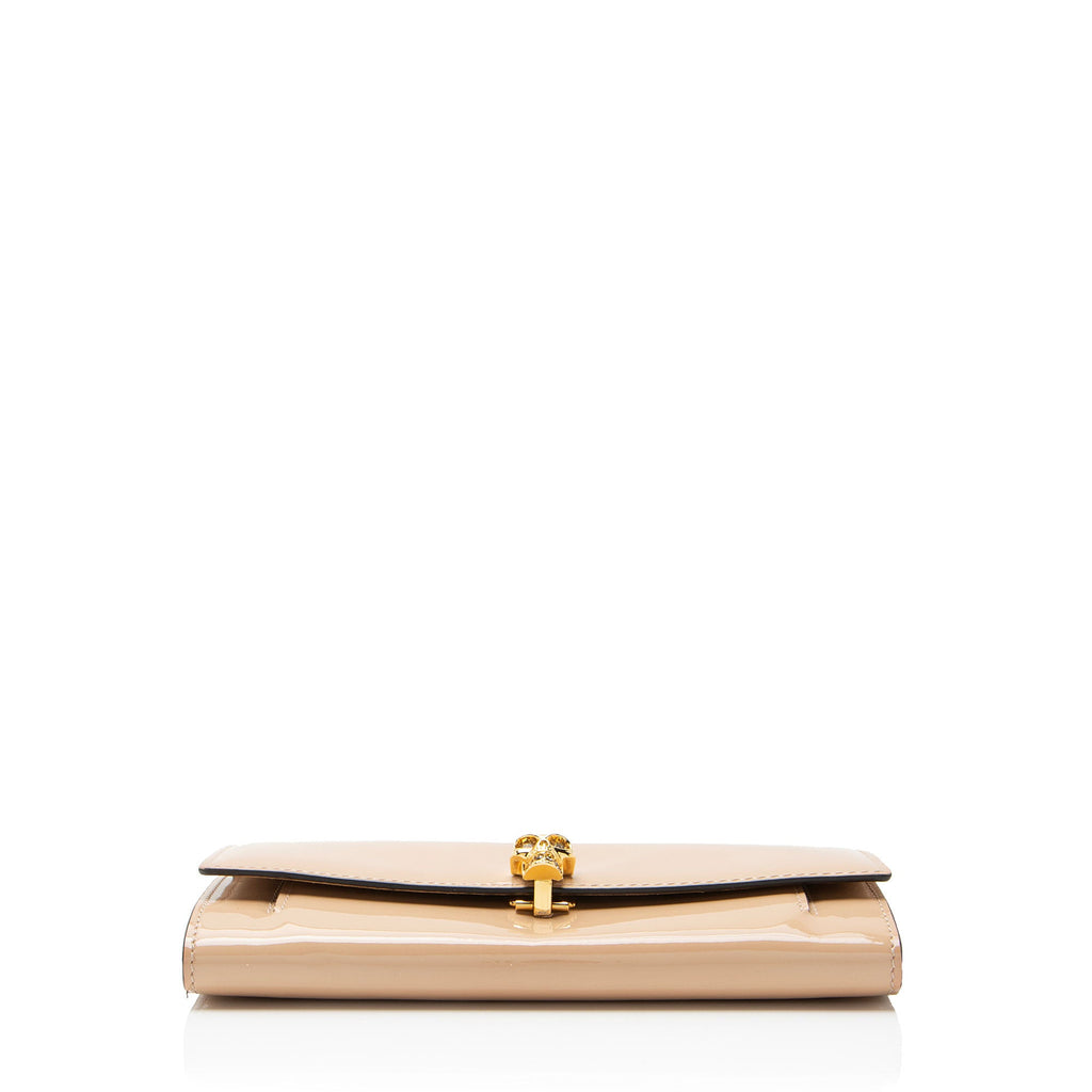 Alexander McQueen Patent Leather Skull Wallet on Chain