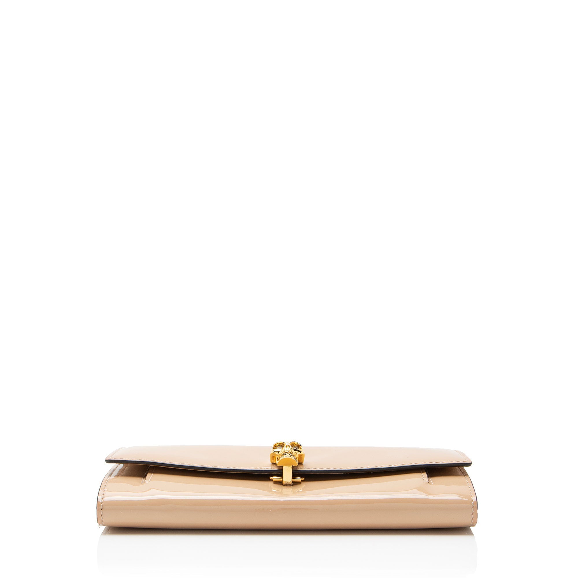 Alexander McQueen Patent Leather Skull Wallet on Chain
